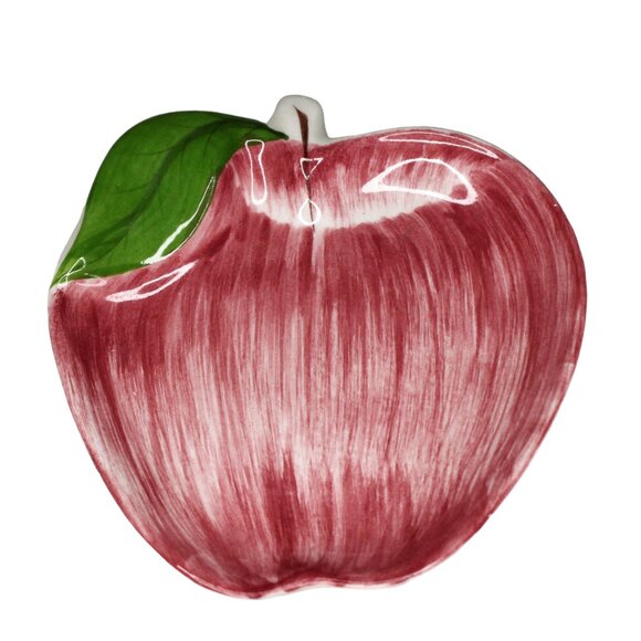 Laurie Gates Apple Lunch Plate Vintage Los Angeles Pottery Hand Painted 7 Inch - Picture 1 of 7